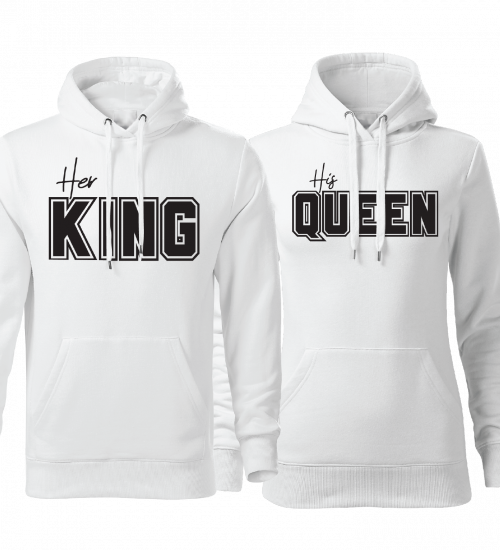 Mikiny Jeho kráľovná Jej kráľ mikiny pre páry (King a Queen)