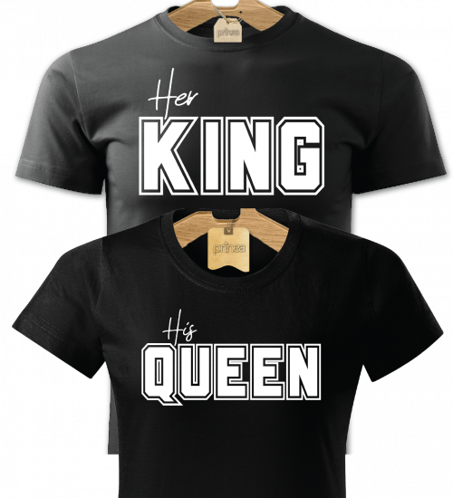 Jeho kráľovná Jej kráľ tričká pre páry (King a Queen)