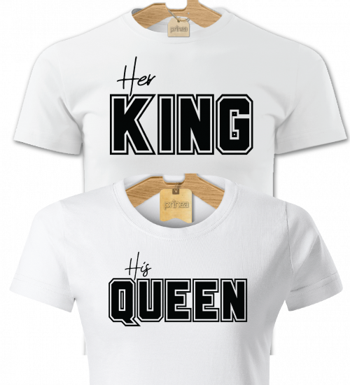 Jeho kráľovná Jej kráľ tričká pre páry (King a Queen)