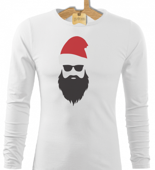 Tričko pánske dlhý rukáv Santa hipster 1