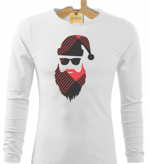 Tričko pánske dlhý rukáv Santa hipster 3