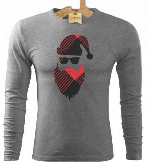 Tričko pánske dlhý rukáv Santa hipster 3