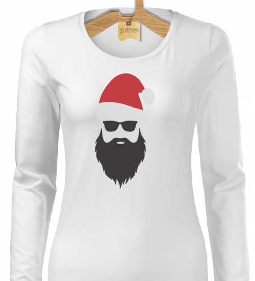 Tričko dámske dlhý rukáv Santa hipster 1