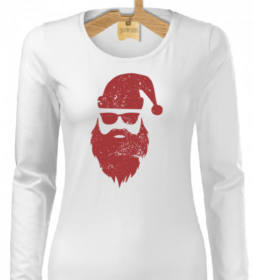 Tričko dámske dlhý rukáv Santa hipster 2