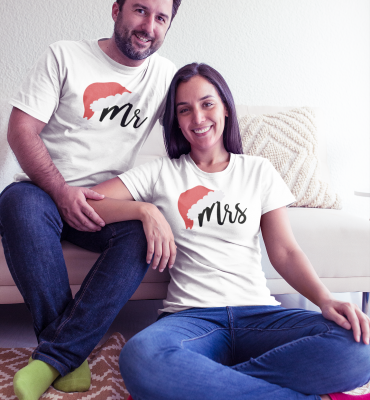 Vianočné tričká pre páry Mr. a Mrs.