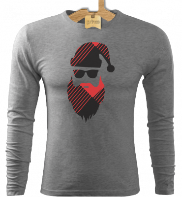 Tričko pánske dlhý rukáv Santa hipster 3