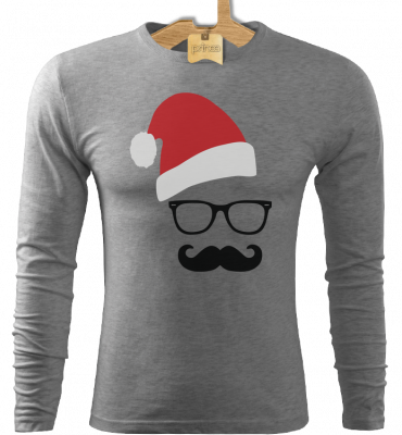 Tričko pánske dlhý rukáv Santa no-hipster